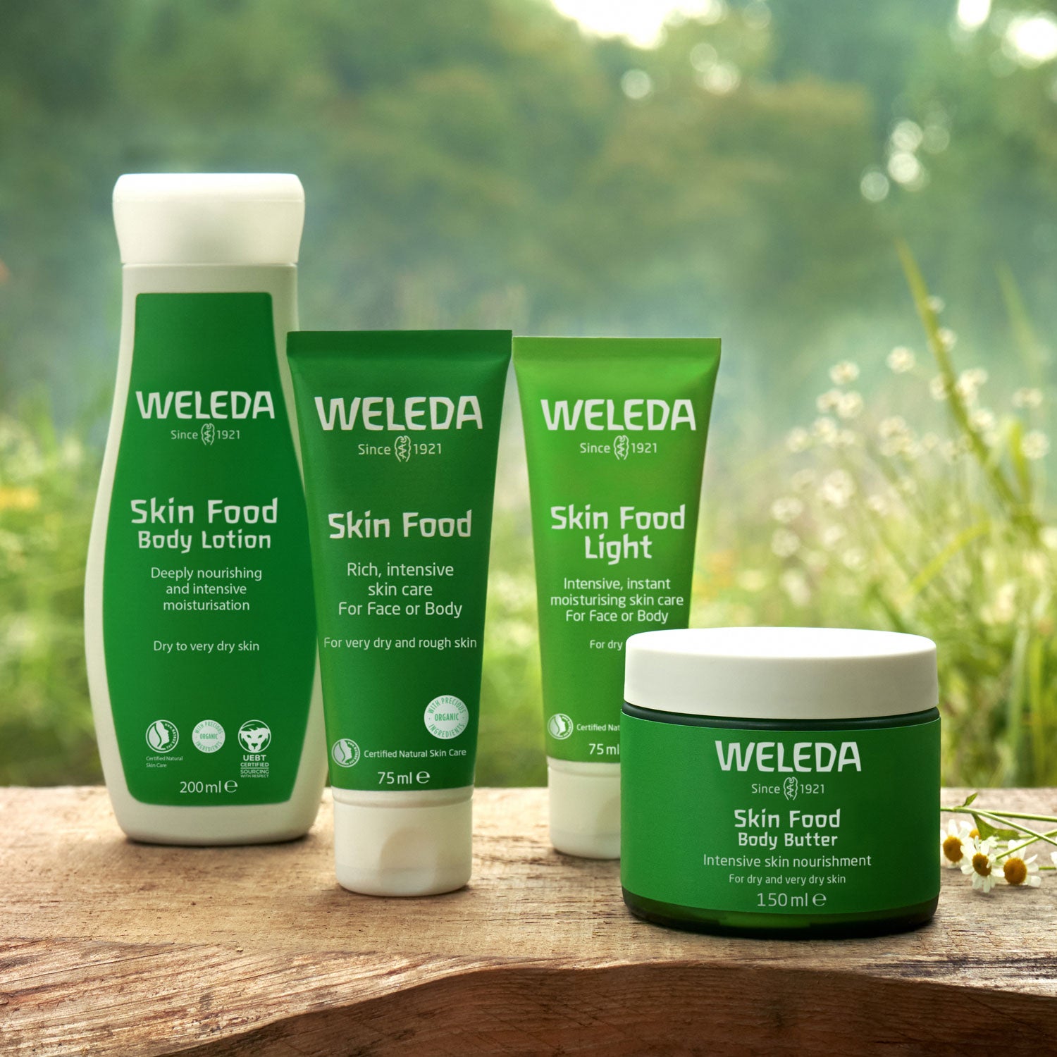 A close up of a person's legs with Weleda Skin Food Body Lotion applied