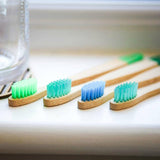 Wild & Stone Children's Bamboo Toothbrush - 4 Pack - Aqua