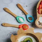 Wild & Stone Bamboo Weaning Spoons Set of 3 - Blue, Green & Orange