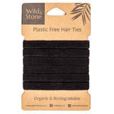 Élastiques à cheveux sans plastique Wild &amp; Stone - Noir, paquet de 6