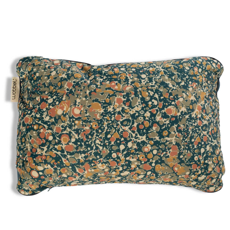 A midnight flower print design XL sized pillow to fit and XL sized Wobbel board