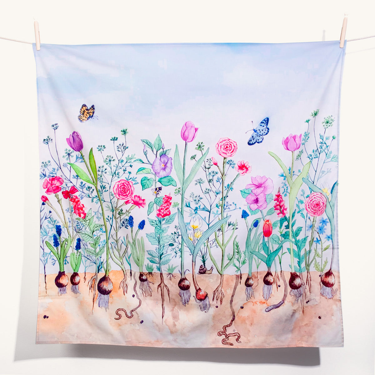 Wonderie Play Cloth - In Bloom design pictured on a plain background