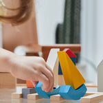 The PlanToys Marina Blocks. A set of 27 wooden blocks including decks