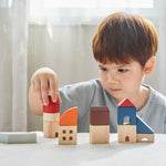 The PlanToys Marina Blocks. A set of 27 wooden blocks including decks