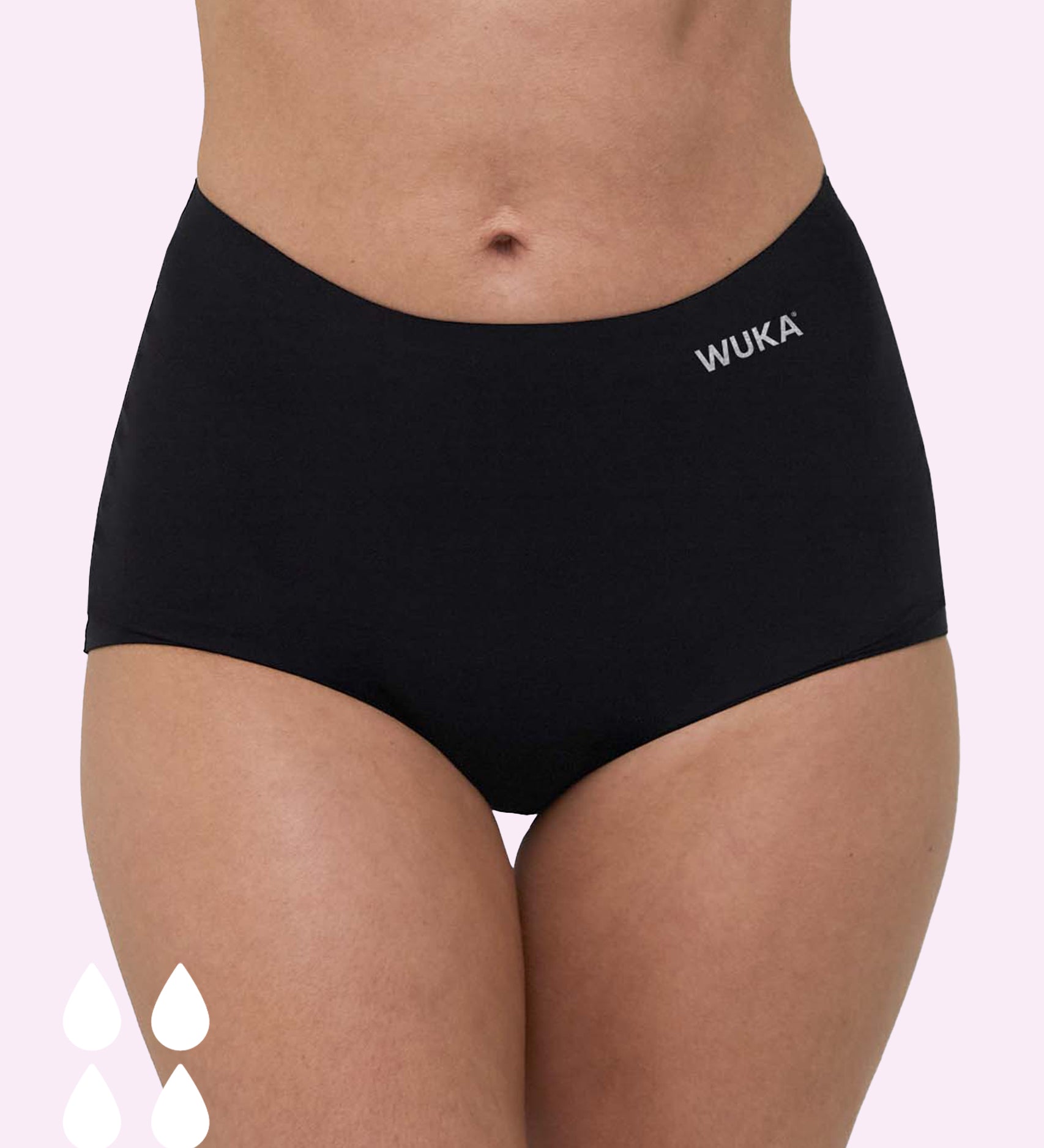 WUKA Stretch Boxer Shorts Heavy Flow - Black