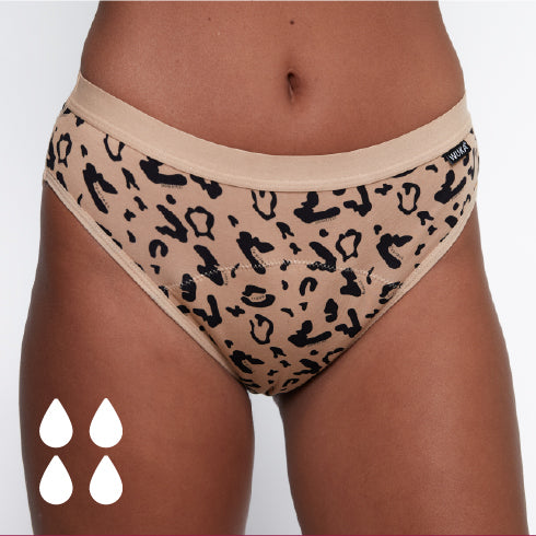 WUKA Leopard Print Bikini Period Pants - Heavy Flow