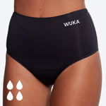 WUKA Stretch Seamless High Waist Period Pants Black - Heavy Flow