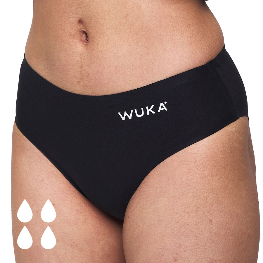 WUKA Teen Stretch Seamless Period Pants Black - Heavy Flow 