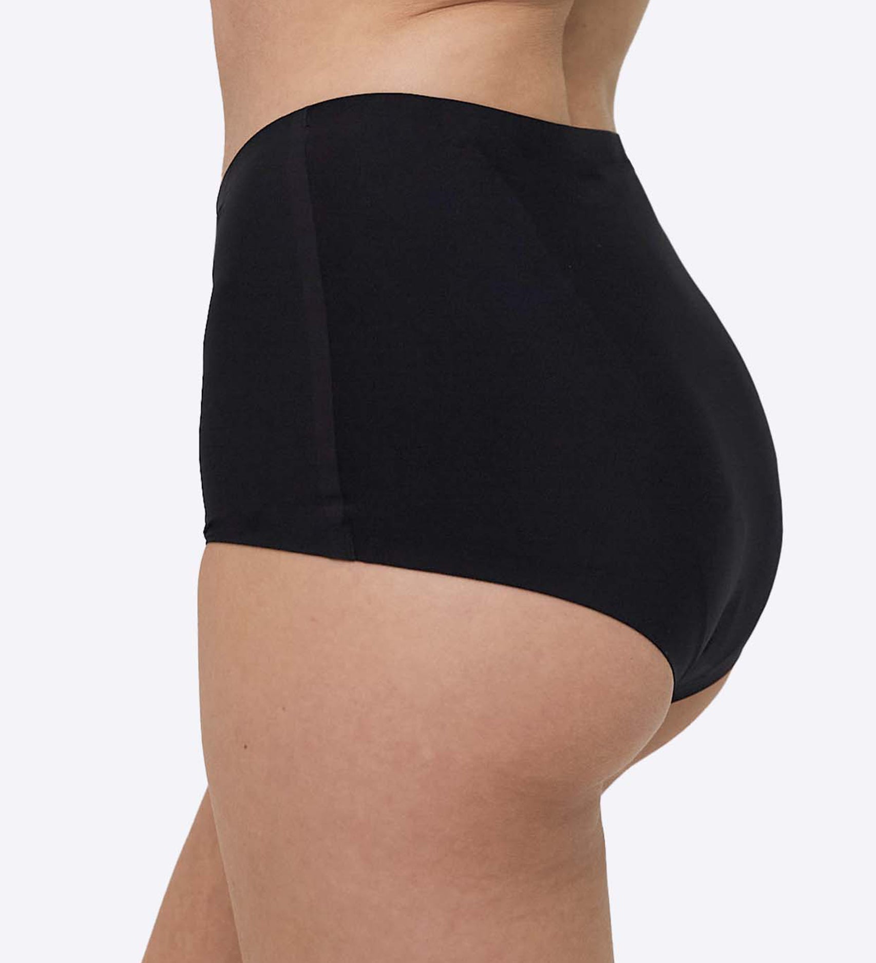 A side view of the WUKA Stretch Boxer Shorts Heavy Flow - Black