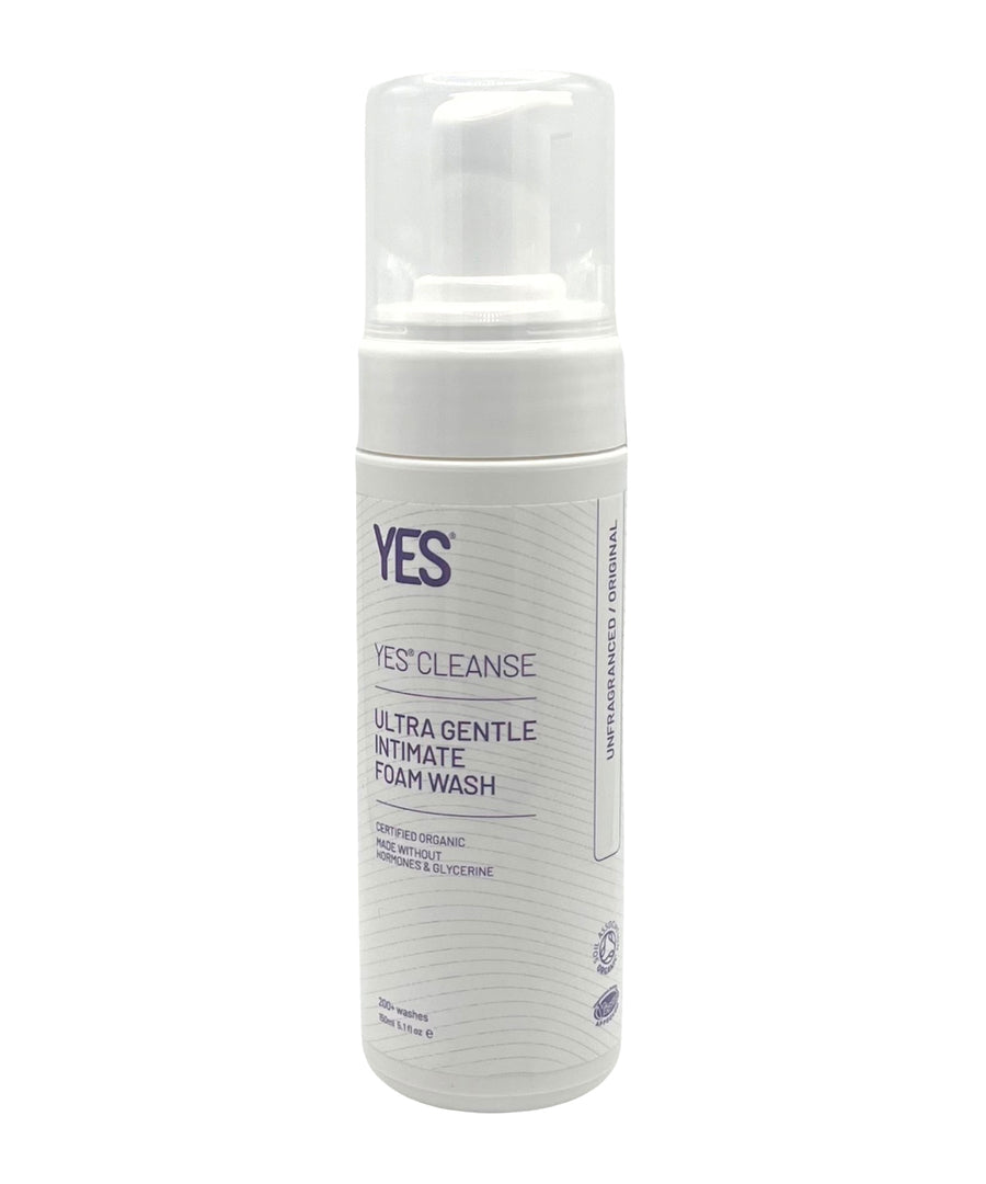 Yes Cleanse Intimate Wash Fragrance Free -150ml bottle on a cream background