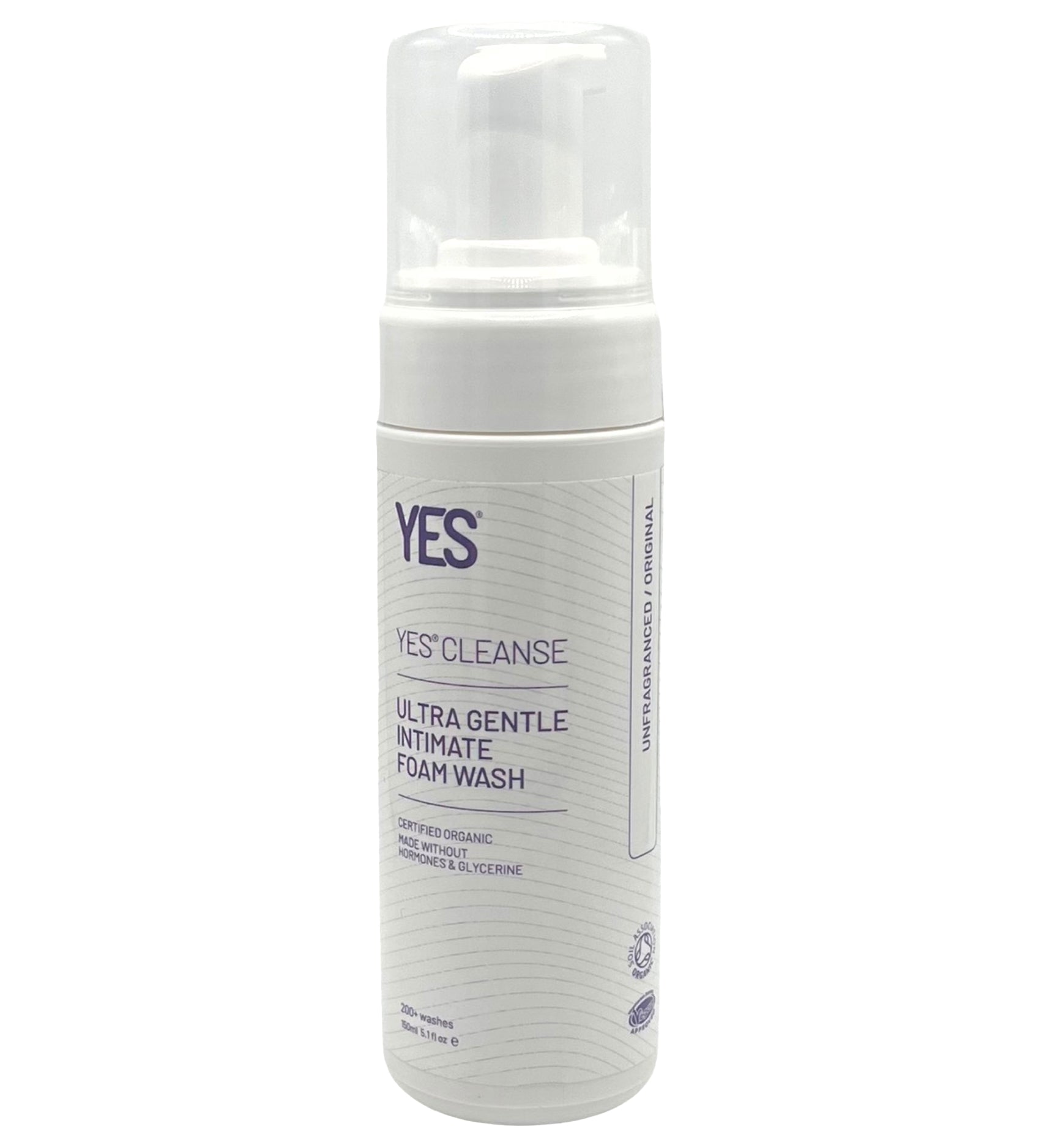 Yes Cleanse Intimate Wash Fragrance Free -150ml bottle on a cream background