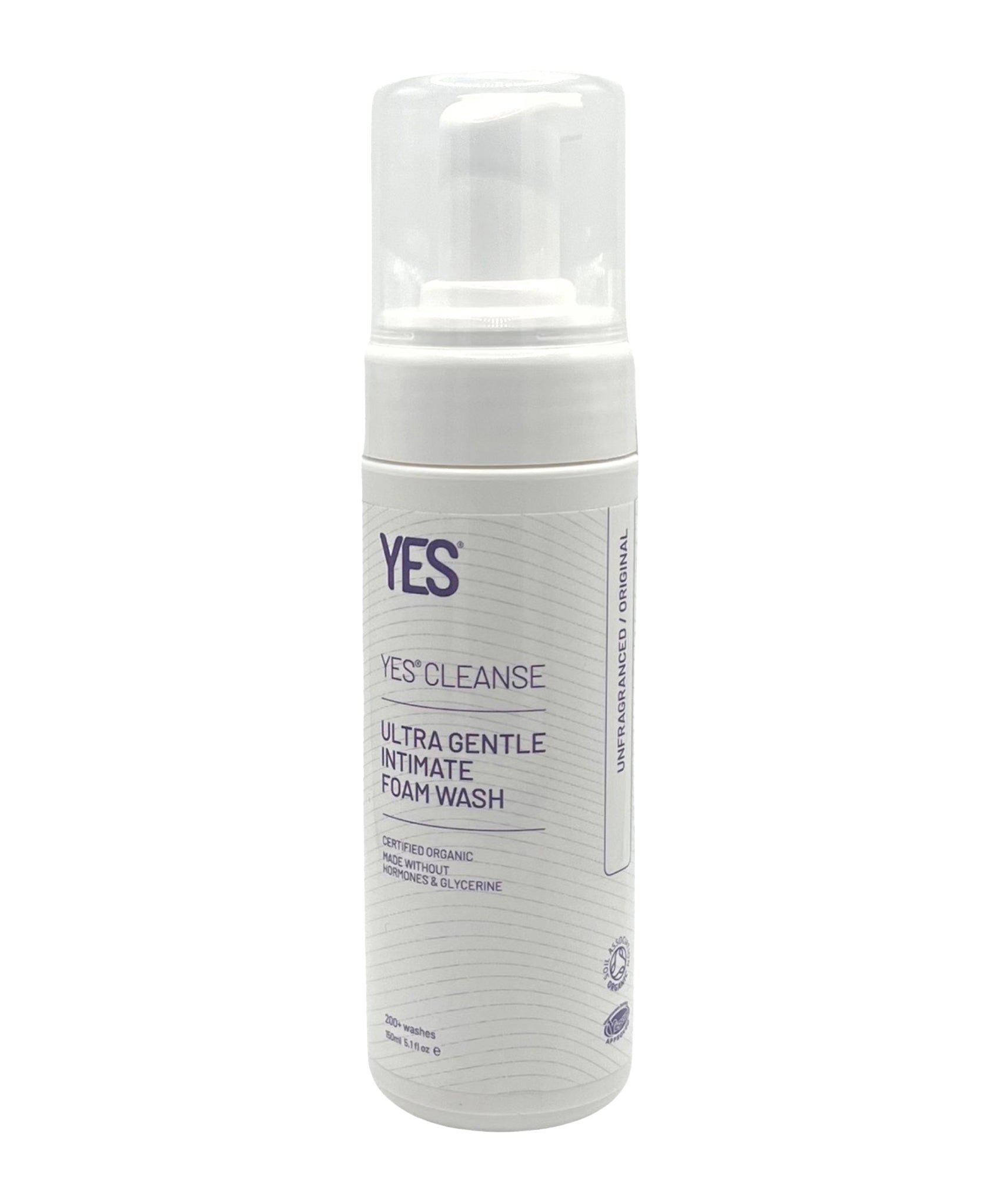 Yes Cleanse Intimate Wash Fragrance Free -150ml bottle on a cream background