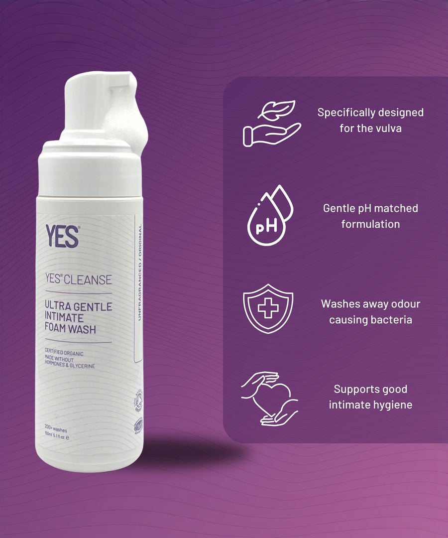 Yes Cleanse Intimate Wash Fragrance Free -150ml is pH matched to the vulva for gentle cleaning